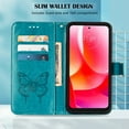 thumbnail image 2 of ELEHOLD for Samsung Galaxy A53 5G Case Wallet with Wrist Strap, Butterfly Embossed PU Leather Folio Flip Case with Magnetic Closure Credit Card Holder Kickstand,Blue, 2 of 6