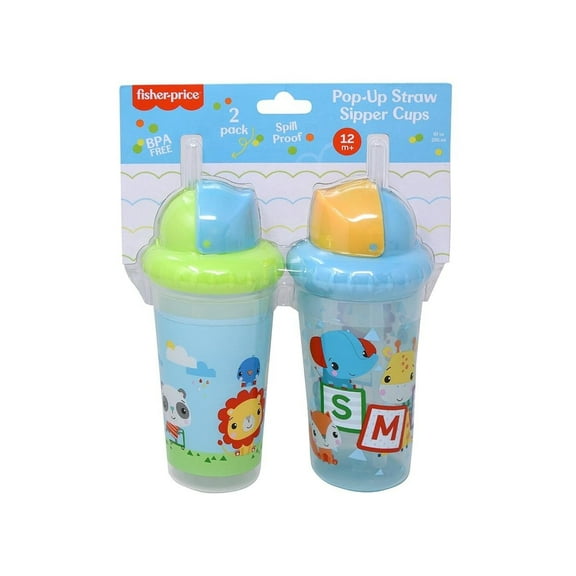 Fisher-Price Baby Boys' 2-Pack Elephant Sipper Cups Color: aqua/multi Size: one size