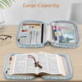 thumbnail image 4 of Funda para biblias FINPAC, diseño floral, azul empolvado, 28 x 20 x 6 cm, mango, 4 of 7
