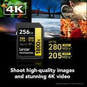 Lexar 256GB Professional 1800x UHS-II SDXC Memory Card (Gold Series)
