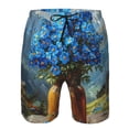 thumbnail image 3 of Pofeuu Mountain Blue Flowers Vase Prin Men's Swim Trunks Quick Dry Bathing Suit Swimming Board Shorts Mesh Lining Beach Swimwear-X-Large, 3 of 6