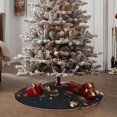 thumbnail image 4 of Balery Elegant Golden Blue Ornaments Printed Christmas Tree Skirt , Merry Christmas Party Christmas Tree Decoration,Adjustable Tree Skirt-30", 4 of 6