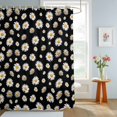 thumbnail image 4 of Shower Curtain White Daisy Shower Curtains for Bathroom Decor, Waterproof Polyester Shower Curtain Set with Hooks, Standard Size 72" x 72" Spring Flower Black, 4 of 9