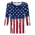 thumbnail image 4 of Mifsaly Independence Day T Shirt Women 3/4 Sleeve Crewneck Patriotic Shirts 4Th Of July Graphic Cotton Tee 2026 L, 4 of 5
