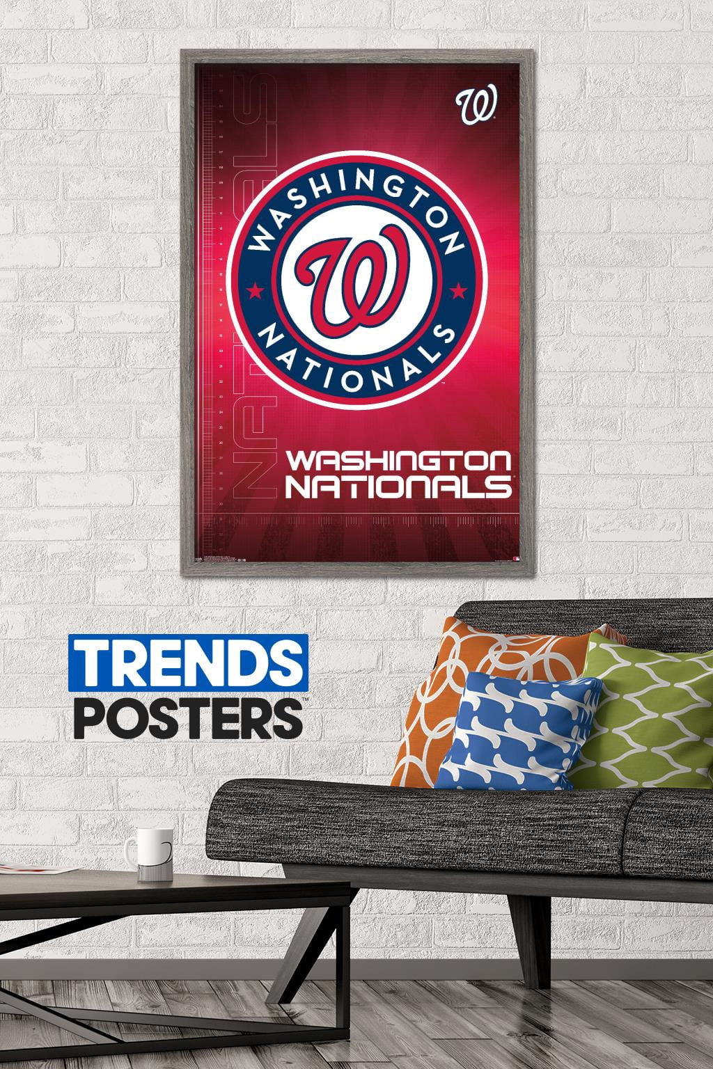 MLB Washington Nationals - Logo 16 Wall Poster, 22.375" x 34", Framed