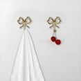 thumbnail image 4 of AuroraX Decorative Metal Bow Wall Hook Single Entryway Coat Hanger Rustic Ribbon Design for Bathroom Towel Hook,Valentine'S Day Housewarming Gift Decorations (Golden), 4 of 6