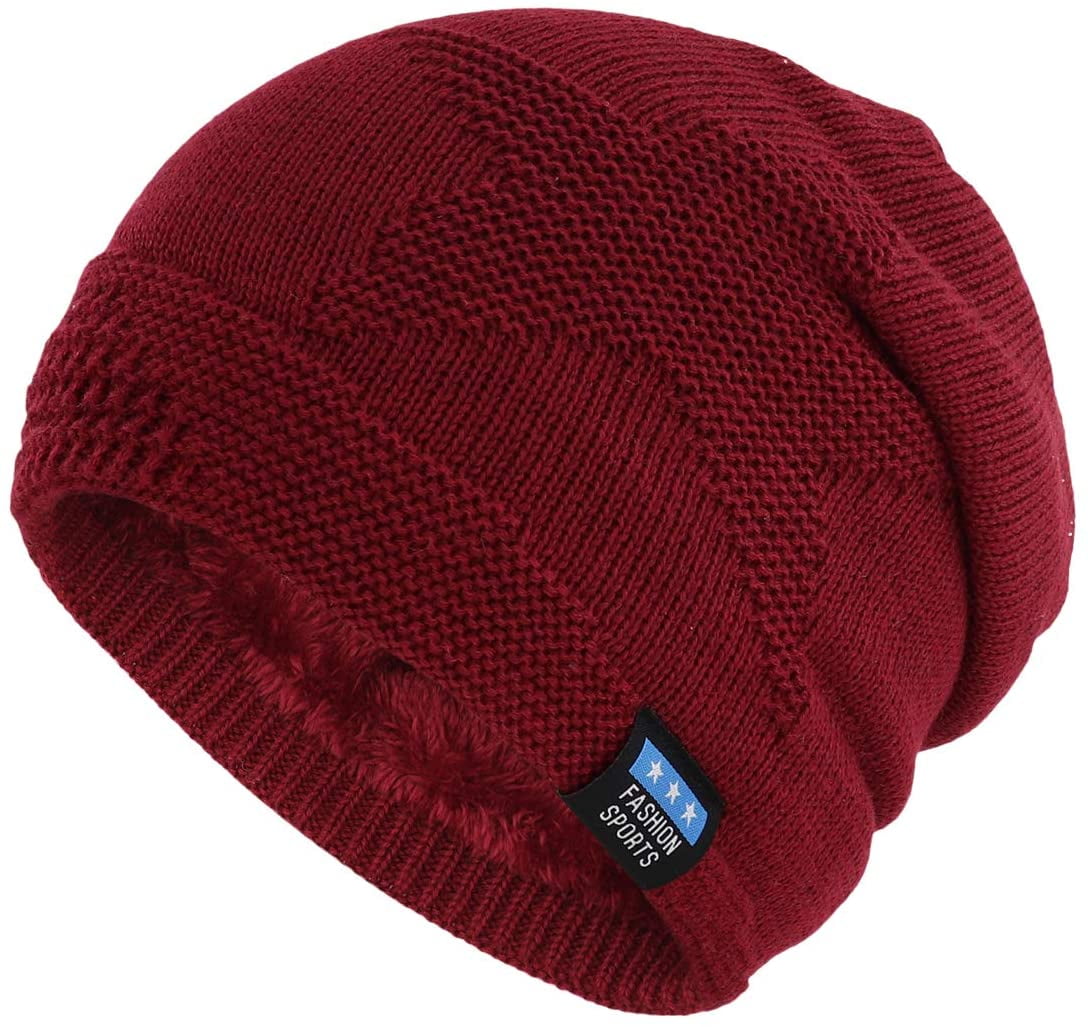 Soft Cotton Beanie Winter Baggy Knit 