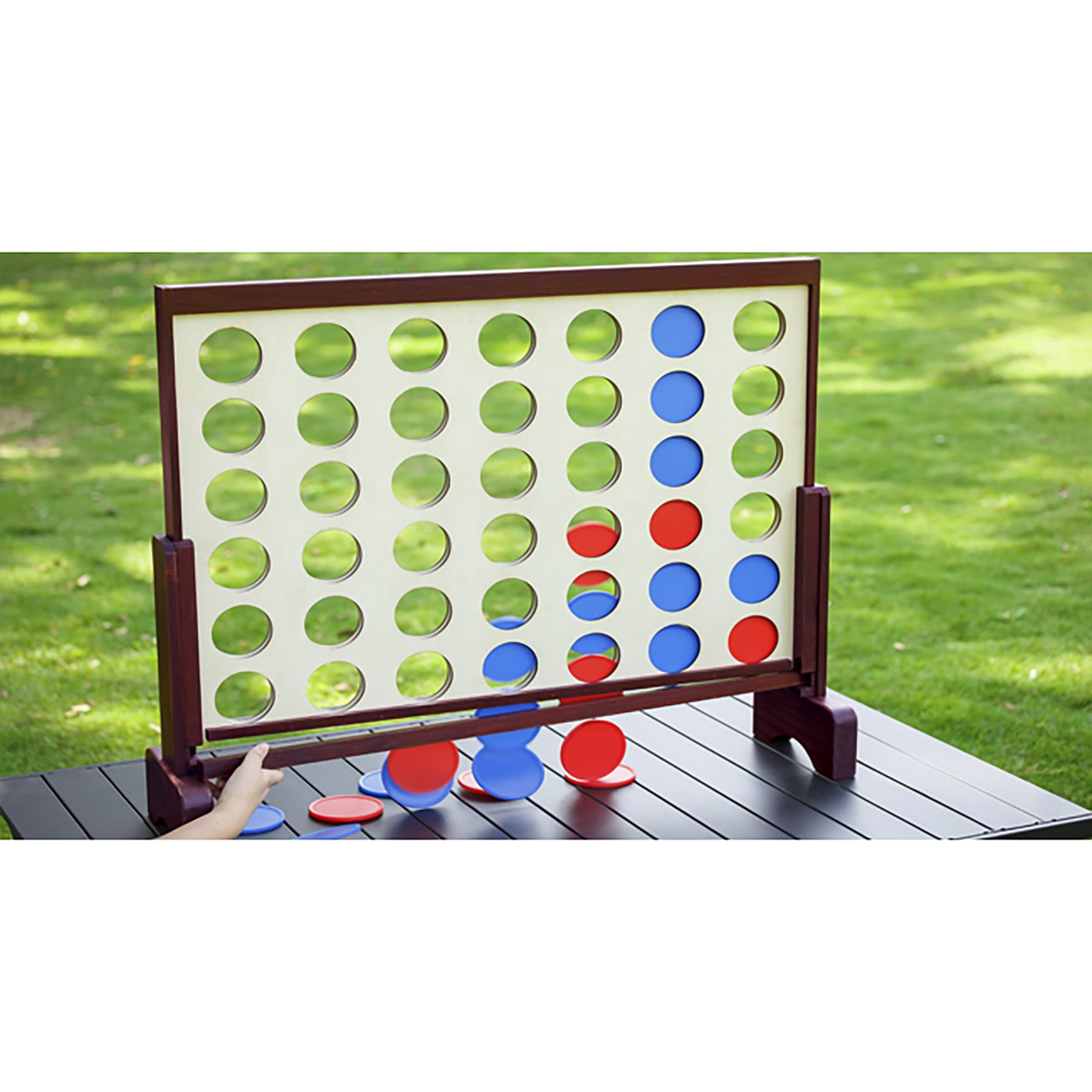 Trimate Wooden Giant Connect 4 Game for Outdoor and Indoor Use, 42 Pieces