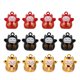thumbnail image 1 of 1 Set 12pcs Fortune Cat Forma Bells Bells Bells Suministros de bricolaje (rojo negro dorado), 1 of 5