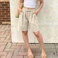 thumbnail image 5 of Amidoa Boys Shorts Solid Color Casual Summer Soft Elastic Waist With Pockets Sports Shorts for Kids Beige Size 5T, 5 of 9