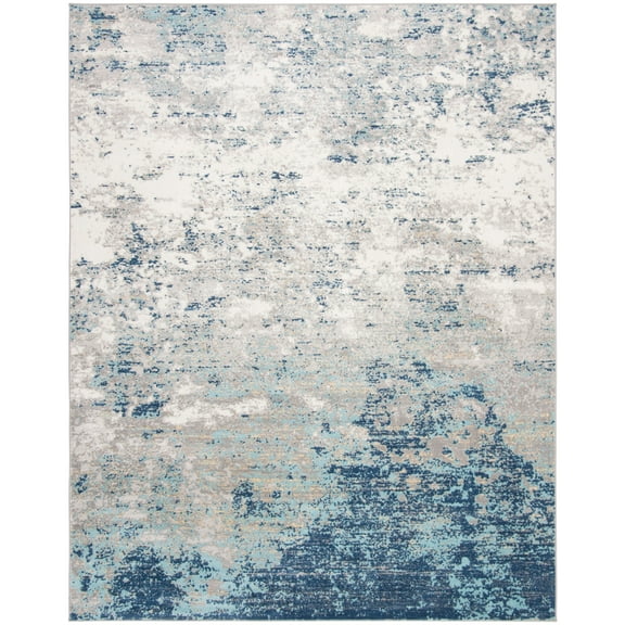 SAFAVIEH Brentwood Ainslee Abstract Area Rug, Light Grey/Blue, 12' x 18'