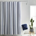 thumbnail image 2 of Better Homes & Gardens Textured Stripe Cotton-Rich Shower Curtain, 72" x 72", Blue/White, 2 of 5