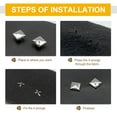 thumbnail image 4 of Unique Bargains 50 Sets Spike Rivet 15x9mm Pyramid Rapid Rivet Studs Square Spikes, Gun-black, 4 of 7