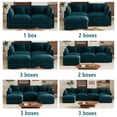 thumbnail image 4 of EHANCIS Modular 3 Seater Sofa with Ottoman, L Shaped Sectional Couch, 5 Pillows, Large Size Deep Seat Couch, Premium Navy Blue Chenille Sofa, Comfy Couch for Living Room & Apartment, 4 of 9