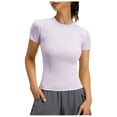 thumbnail image 4 of ASDFVBKG Women's Compression Shirts 3 Pack Short Sleeve Dry Fit Athletic Tight Base Layer for Running Gym Yoga Light Purple S, 4 of 4