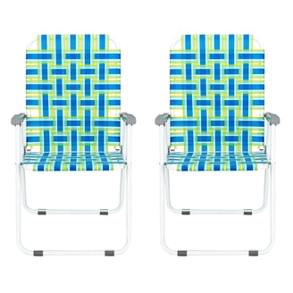 Ktaxon, Patio Folding Web Lawn Chair Set, 2 Pack, Light Blue