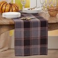 thumbnail image 3 of Fennco Styles Holiday Plaid Stitched Cotton Table Runner 16" W x 72" L - Black Table Cover for Home, Dining Table, Banquets, Family Gathering and Special Occasion, 3 of 6