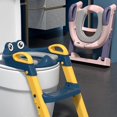 thumbnail image 1 of Potty Training Toilet Seat with Step Stool Ladder Handle Foldable Toilet Trainer Seat 2-Level Pedal Height Adjustable for Boys & Girls Toddler Kids, 1 of 4