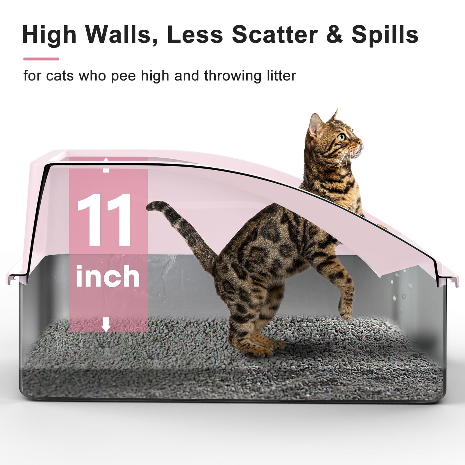 Stainless Steel Cat Litter Box X-Large Cute Pink Enclosed with Lid