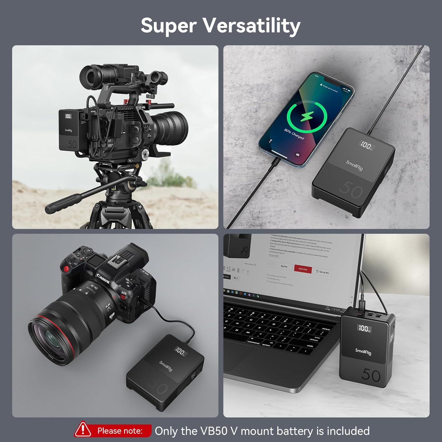 SmallRig VB99 99Wh Mini V-Mount Battery with 65W PD USB-C Fast Charger for Camera - Walmart.com SmallRig VB99 99Wh Mini V-Mount Battery with 65W PD USB-C Fast Charger for Camera - Walmart.com