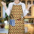 thumbnail image 6 of Beige Buffalo Pattern Apron-Garden Aprons for Women with Pockets-Cotton Linen Waterproof Kitchen Cooking Gardening Aprons Adjustable for Kitchen,Cooking,BBQ and Salon 33x27 Inch, 6 of 7