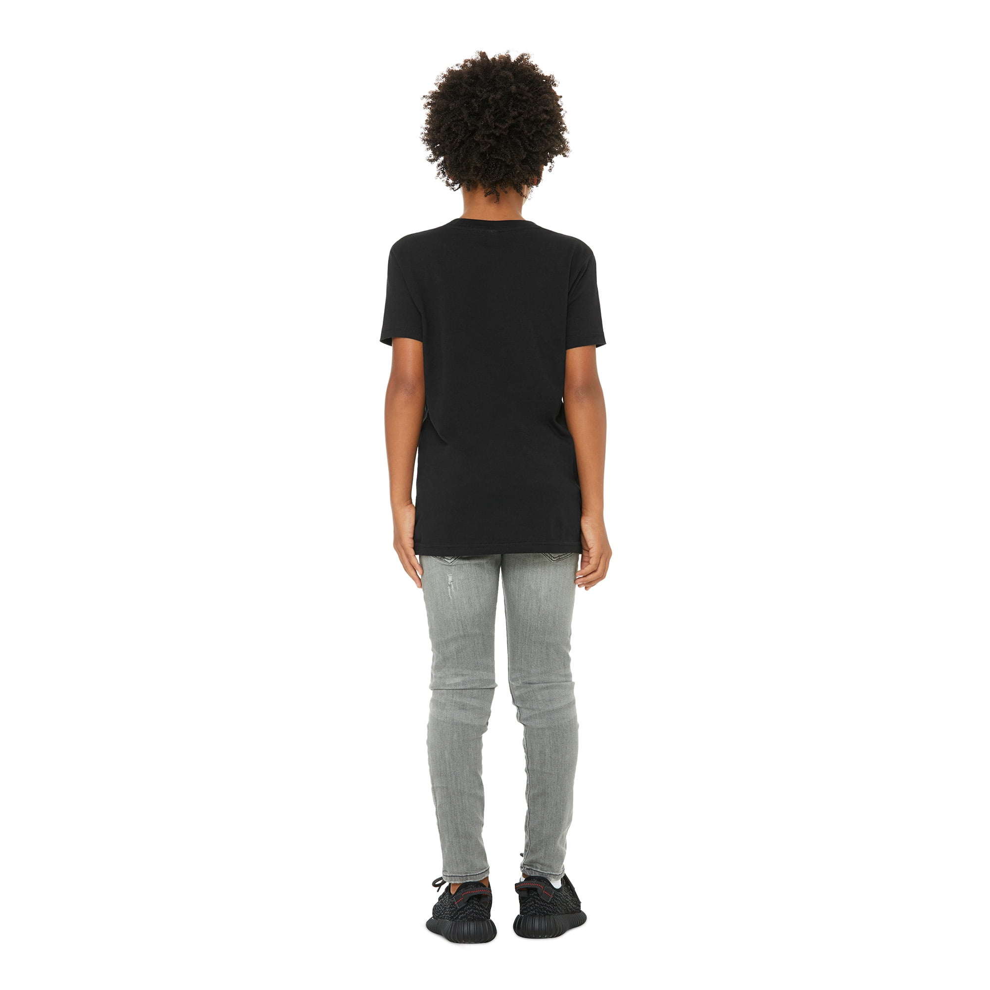 BELLA+CANVAS Youth Unisex Short Sleeve Crew Neck T-Shirt for Crafting, Black, Youth Medium