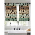 thumbnail image 2 of Animal Paw Print Sheer Curtains for Living Room Bedroom, Dog Claws Pattern Brown Green Wooden Striped Light Filtering Sheer Curtains, Rod Pocket Voile Window Drapes, 2 Panels Set 52"x 54", 2 of 7