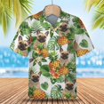 thumbnail image 3 of Camisa hawaiana con estampado 3D de cara de perro divertida para hombres, camisas florales de manga corta frescas de verano para mujeres, linda camisa hawaiana de playa para niños, 3 of 5