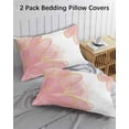 thumbnail image 3 of Pink Gold Pillow Covers Queen Size 2 Pack, Boho Modern Abstract Minimalist Aesthetic Flower Soft Bed Throw Pillowcases Breathable Cooling Long Lumbar Body Pillow Sham Cover for Bed Sofa 20''x30'', 3 of 7