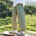 thumbnail image 4 of Ruyang Boys Girls Baggy Jogger Pants Casual Elastic Waist Straight Wide Leg Open Bottom Breathable Athletic Joggers Sweat Track Pant, 4 of 4