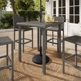 thumbnail image 3 of Martha Stewart 37" Square Indoor-Outdoor Patio Bar Height Table with Engineered Wood Top in Gray Rattan Wicker, 3 of 11