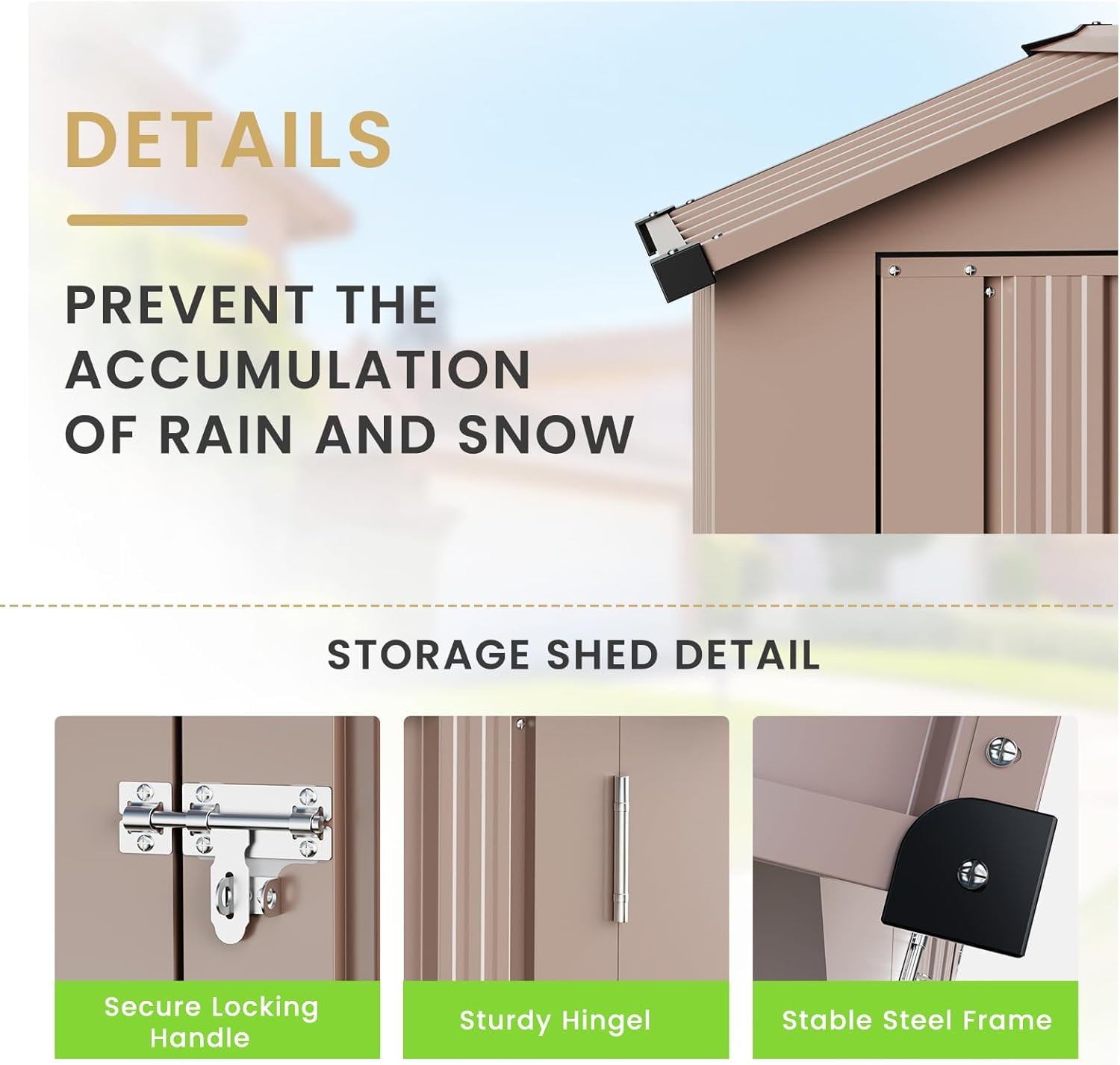 Small Shed Outdoor Storage 2.5X1.4 FT Galvanized Metal Garden Shed Waterproof with Lockable Door for Narrow Backyard, Patio, Garden