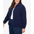 thumbnail image 6 of Alfred Dunner Womens Plus-Size Chenille Metallic Zip Front Cardigan, 6 of 6