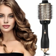 Angle View: Cosprof Professional Hot Air Brush, Hair Dryer Ceramic Brush(Golden)