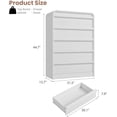 thumbnail image 2 of Commode à 5 Tiroirs Arquée pour Chambre, Commode à 5 Tiroirs en Bois de 45 Po de Hauteur avec Design à Profil Courbé, Organisateur de Rangement Moderne pour Garde-Robe pour Salon, Entrée, Chambre de Bébé - Blanc, 2 of 7