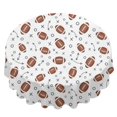 thumbnail image 2 of Football Arrow White Pattern Round Tablecloth 70"x70", Wrinkle Resistant Wipeable Table Cover for Kitchen Dining Room Picnic Patio and Party, 2 of 6