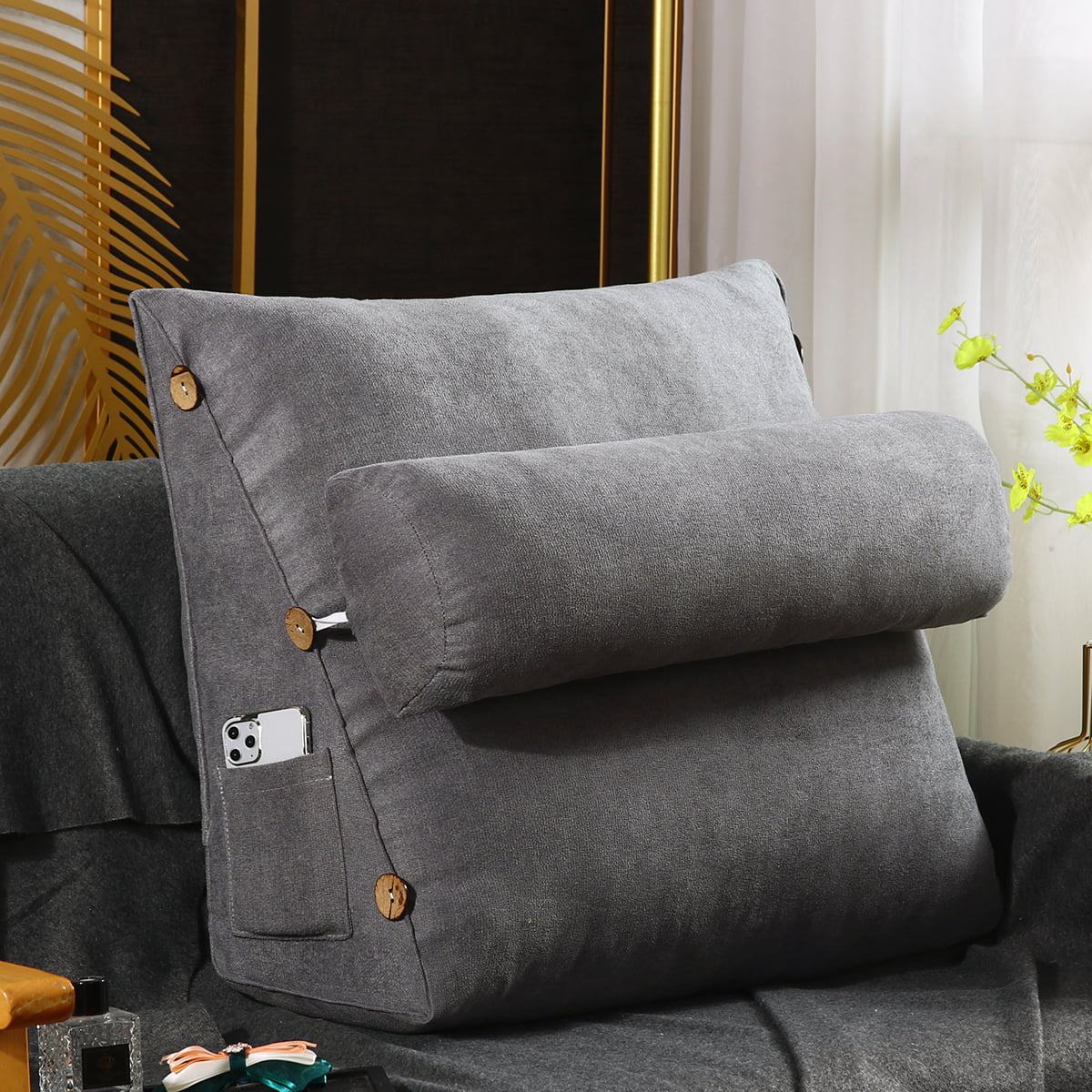 Adjustable Wedge Back Pillow Rest Sleep Neck Home Sofa Bed Lumbar Office Cushion 