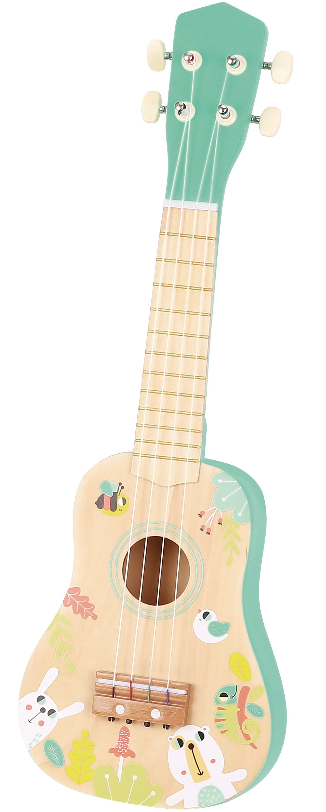 TOOKYLAND 4-String Wooden Ukulele Toy - Mini Guitar Pretend Instrument, 3+ - Walmart.com