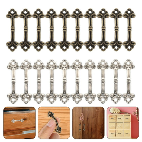 ADDHAT 20-Pack Zinc Alloy Drawer Handles Antique Style Cabinet Pulls for Home and Furniture Use