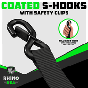 (2 pack) Rhino USA HD Ratchet Tie-Down Straps, 1.6in x 8ft, 2-Pack