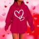 thumbnail image 1 of RKSTN Valentine's Day Hoodie for Women Oversized Valentines Heart Print Drawstring Hooded Sweatshirt Top Womens Casual Solid Plus Size Graphic Printed Loose Comfy Hood Fall Spring Clothes, 1 of 5