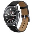 thumbnail image 1 of For Samsung Galaxy Watch3 45mm Leather Silver Buckle Watch Band(Black), 1 of 4