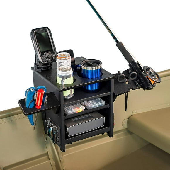 Boat Tote All-in-One Boat Accessories Organizer - Boating, Fishing Accessory, Rod and Gear Holder for Jon Boats, Cartoppers - Fits Gunnels and Railings Maximum 2.5" Thick (6.35cm)