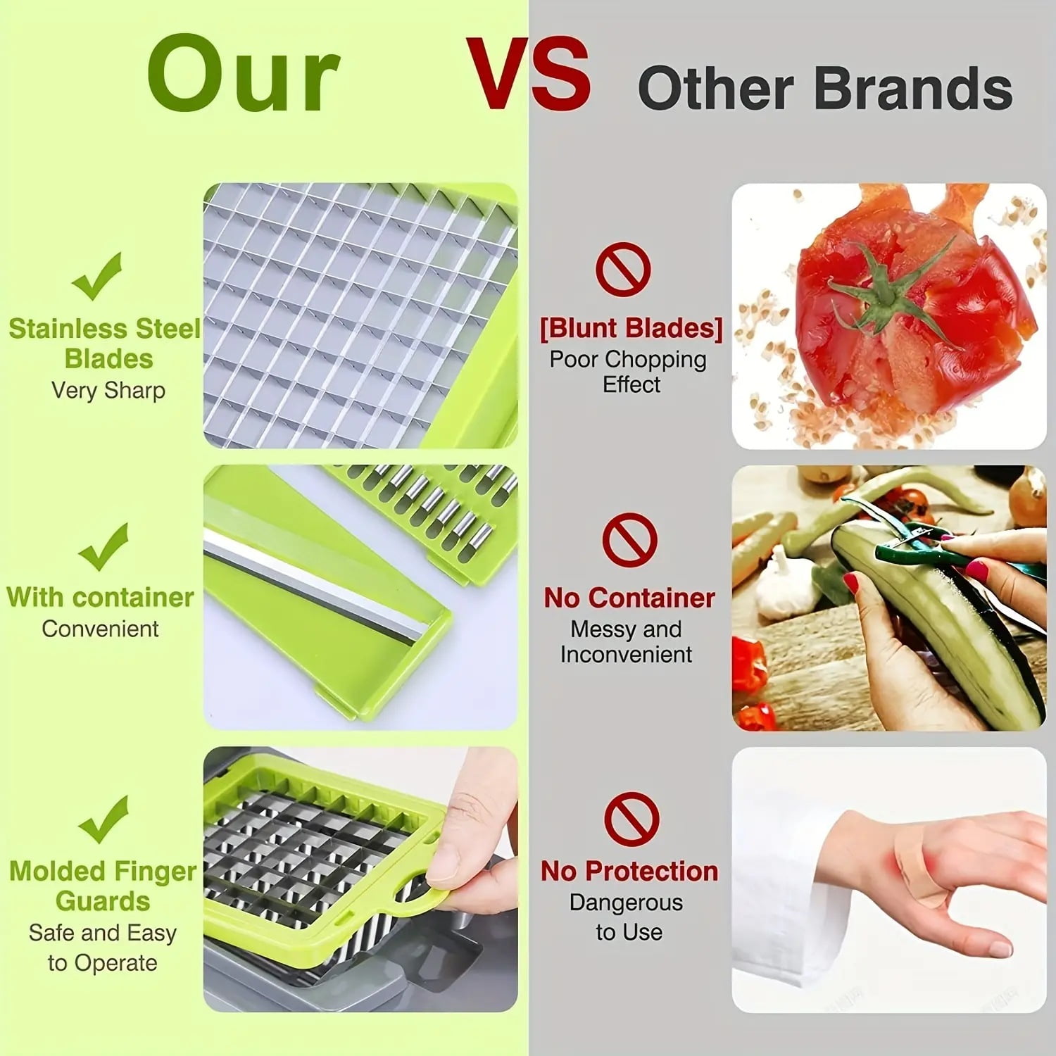Hwawhin 13 in 1 Vegetable Chopper, Multifunctional Food Chopper with Container, 8 Blade food processor with Onion Chopper, Slicer, Dicer for Potato, Carrot, Salad Chopper, Home & Kitchen Gadgets
