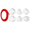 thumbnail image 2 of 24 Uds decoraciones navideñas adornos navideños en blanco arte DIY con cinta roja colgantes artesanales adornos navideños para fiesta en casa, 2 of 7