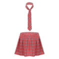 thumbnail image 4 of Eandarui Womens Plaid Pleated Mini Skater Skirt with Necktie High Waisted School Skirt Outfits Red 3XL, 4 of 7