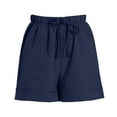 thumbnail image 5 of Audhol Loose Shorts Women, Womens Casual Summer Beach Shorts Fashion Drawstring Elastic Waist Solid Color Comfy Soft Shorts with Pockets Summer Shorts Navy XL, 5 of 5