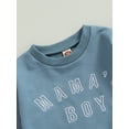 thumbnail image 5 of Bagilaanoe 2PCS Toddler Baby Boy Long Pants Set Letter Embroidery Long Sleeve Sweatshirt Pullover Tops + Drawstring Sweatpants 6M 12M 18M 24M 3T Kids Casual Sweatsuits, 5 of 8