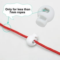 Unique Bargains 6pcs Spring Cord Lock Plastic Cord End Fastener Hole Toggle Stopper Slider White