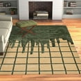 thumbnail image 5 of Green Tufted Rug 9X10, Geometric Carpet, Area Rugs, Bedroom, Dining Room, Rectangular Carpet, 5 of 7